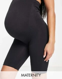 Mama.licious Mamalicious Maternity Over The Bump Shapewear Shorts In Black For Women