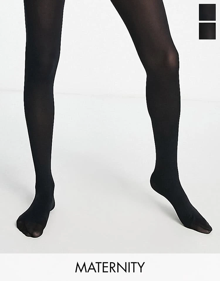 Mama.licious Mamalicious Maternity 2 Pack 50 Denier Tights In Black For Women - Image 4