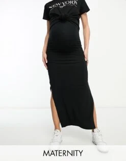 Mama.licious Mamalicious Maternity Jersey Maxi Skirt In Black For Women