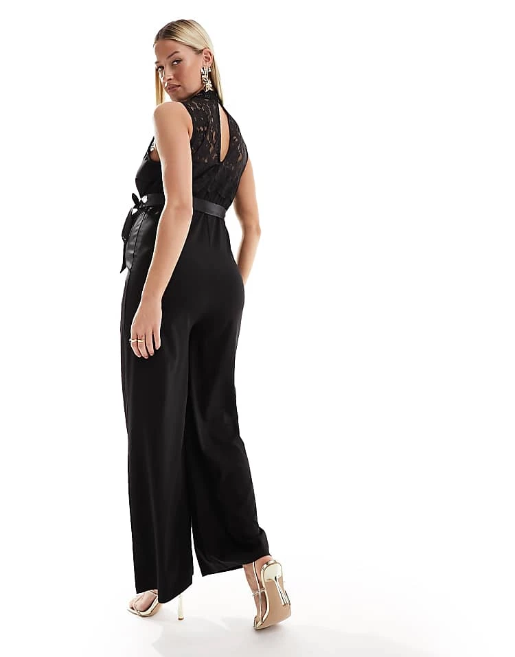 Mama.licious Mamalicius Maternity Lace High Neck Jumpsuit In Black For Women - Image 3