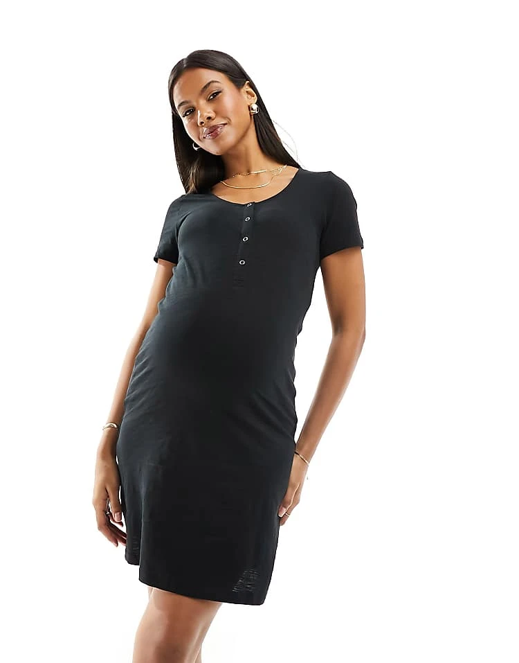 Mama.licious Mamalicious Maternity Nightdress With Nursing Function In Black For Women - Image 3