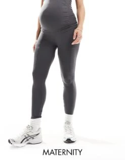 Mama.licious Mamalicious Maternity Seamless Legging Co-ord In Grey For Women Asphalt