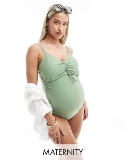 Mama.licious Mamalicious Maternity Swimsuit In Sage Green For Women Loden Frost
