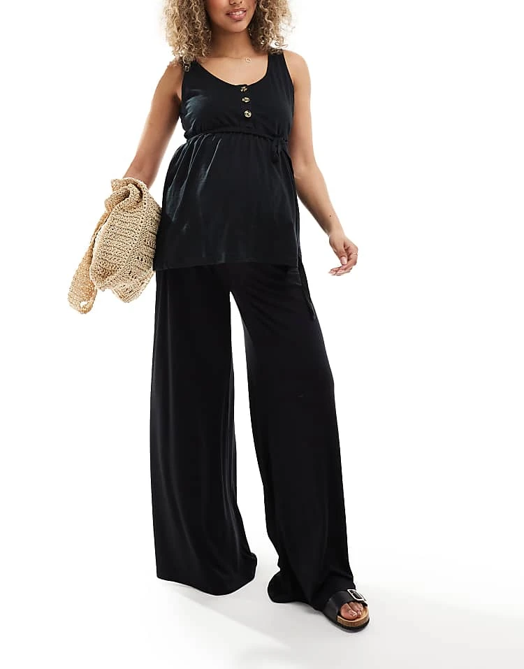 Mama.licious Mamalicious Maternity 2 Function Nursing Button Through Top In Black For Women - Image 4