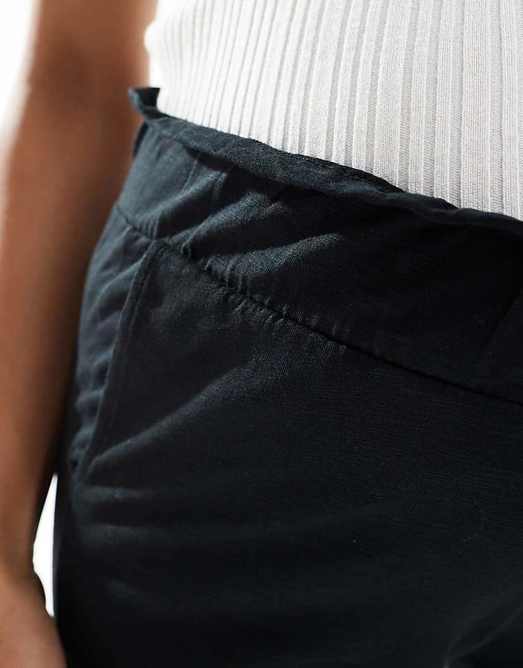 Mama.licious Mamalicious Maternity Under The Bump Lightweight Summer Wide Leg Trousers In Black For Women - Image 5