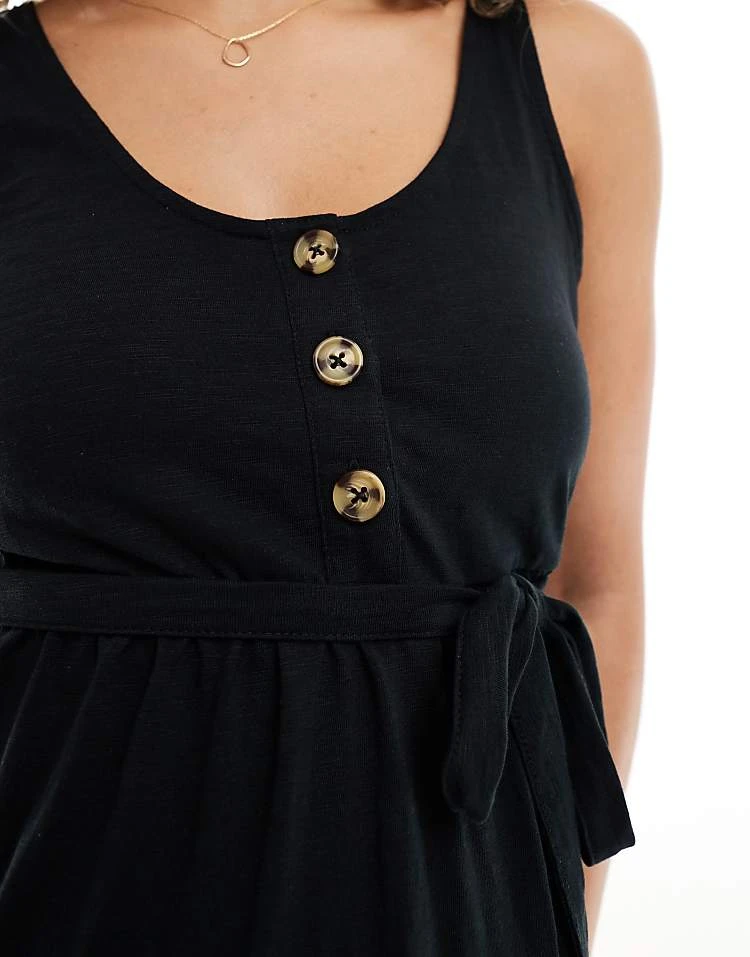 Mama.licious Mamalicious Maternity 2 Function Nursing Button Through Mini Sundress In Black For Women - Image 3