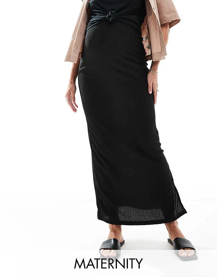 Mama.licious Mamalicious Maternity Maxi Column Skirt In Black For Women - Image 6