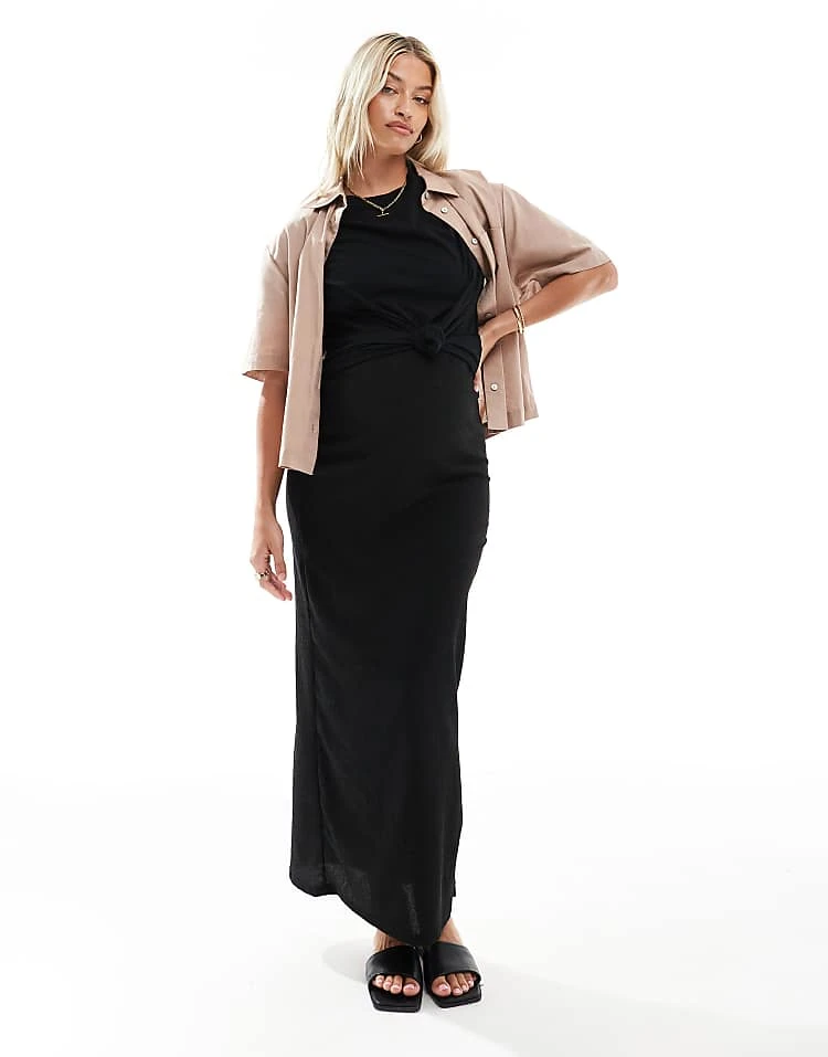 Mama.licious Mamalicious Maternity Maxi Column Skirt In Black For Women - Image 2