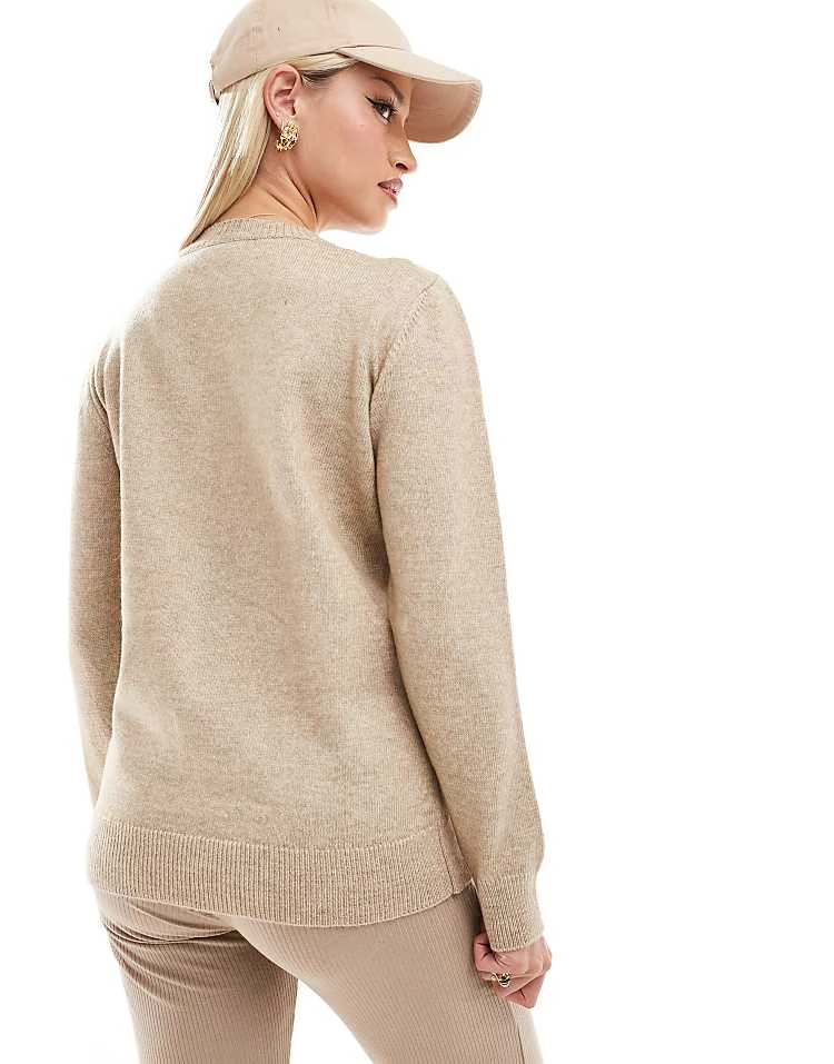 Mama.licious Mamalicious Maternity Split Front Jumper With Nursing Functionality In Beige For Women Cream - Image 4