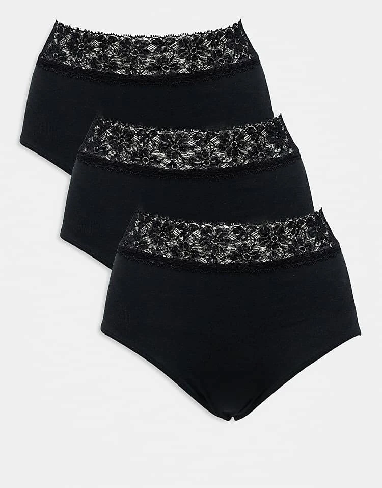 Mama.licious Mamalicious Maternity 3 Pack Lace Briefs In Black For Women