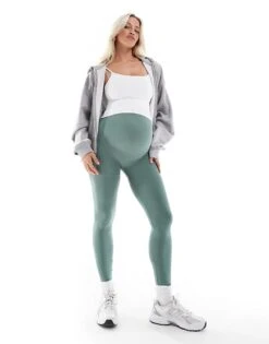Mama.licious Mamalicious Maternity Seamless Legging In Woodland Green For Women