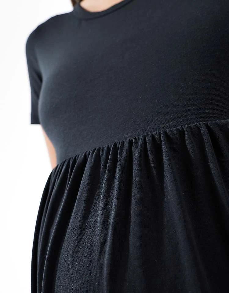 Mama.licious Mamalicious Maternity Mini Smock T-shirt Dress In Black For Women - Image 3